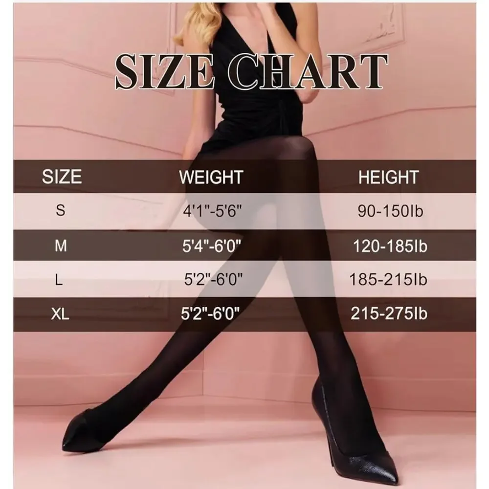 YAGAXI Opaque Control Top Pantyhose, 3 Pairs High Waist 70D Size Medium